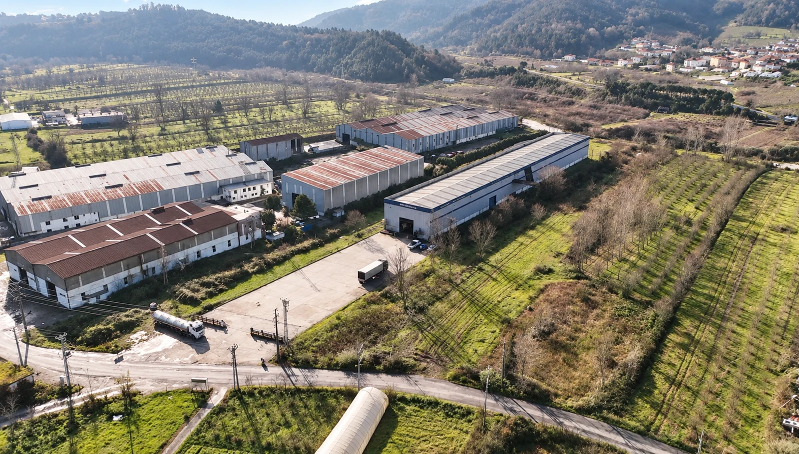 Karadeniz Ereğli tesisinin geniş açıdan, havadan görünümü